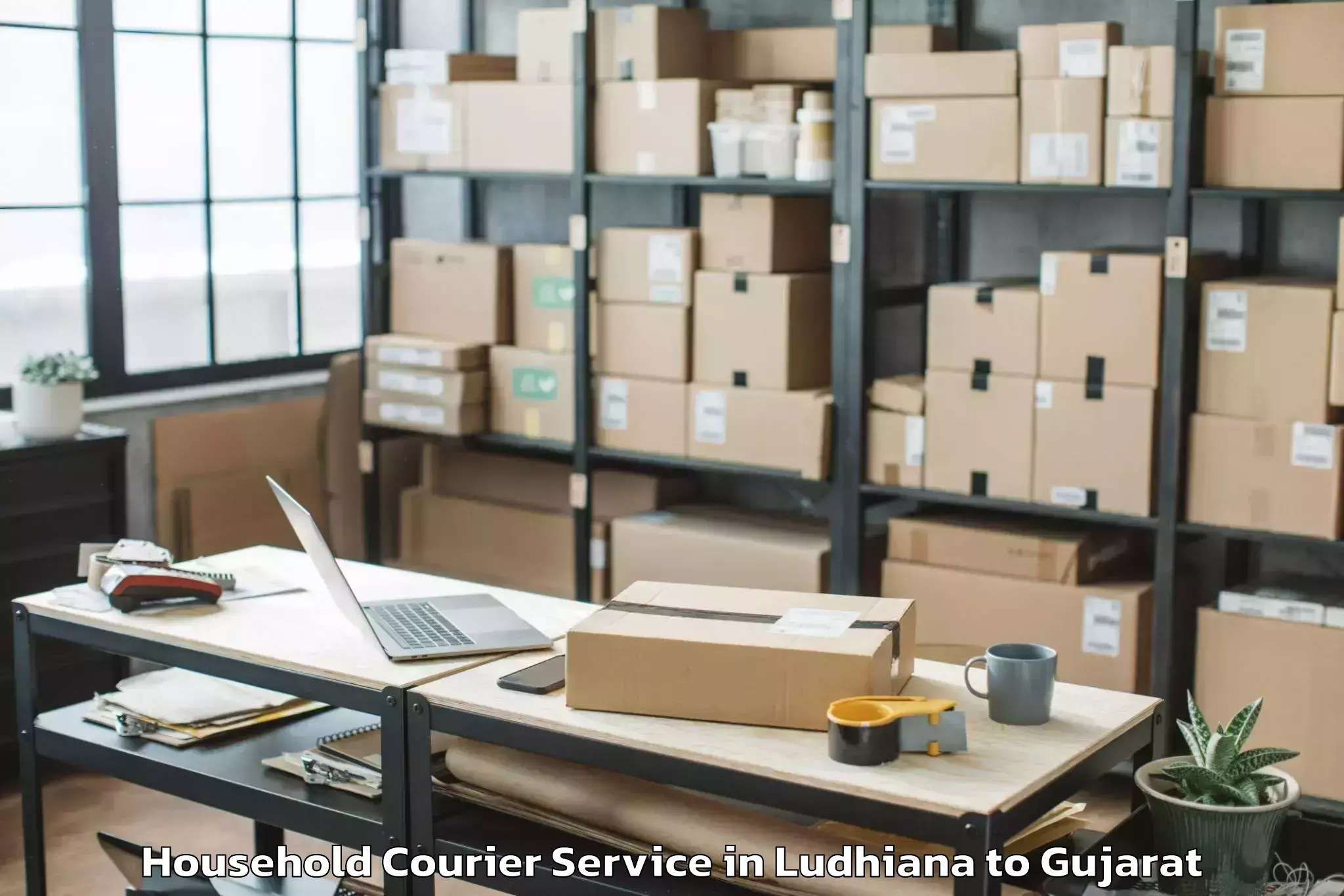 Book Ludhiana to Lodhika Household Courier